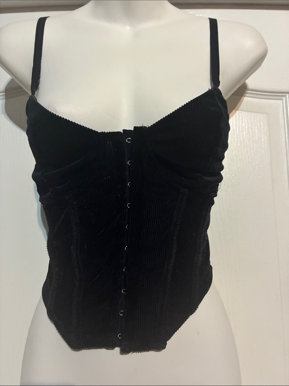 Black Velvet Corset Cami Top Size XS